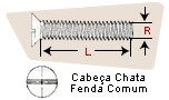 Parafuso cabeça chata fenda comum