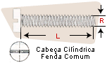 Parafuso cabeça cilindrica fenda comum