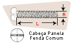 Parafuso cabeça panela fenda comum