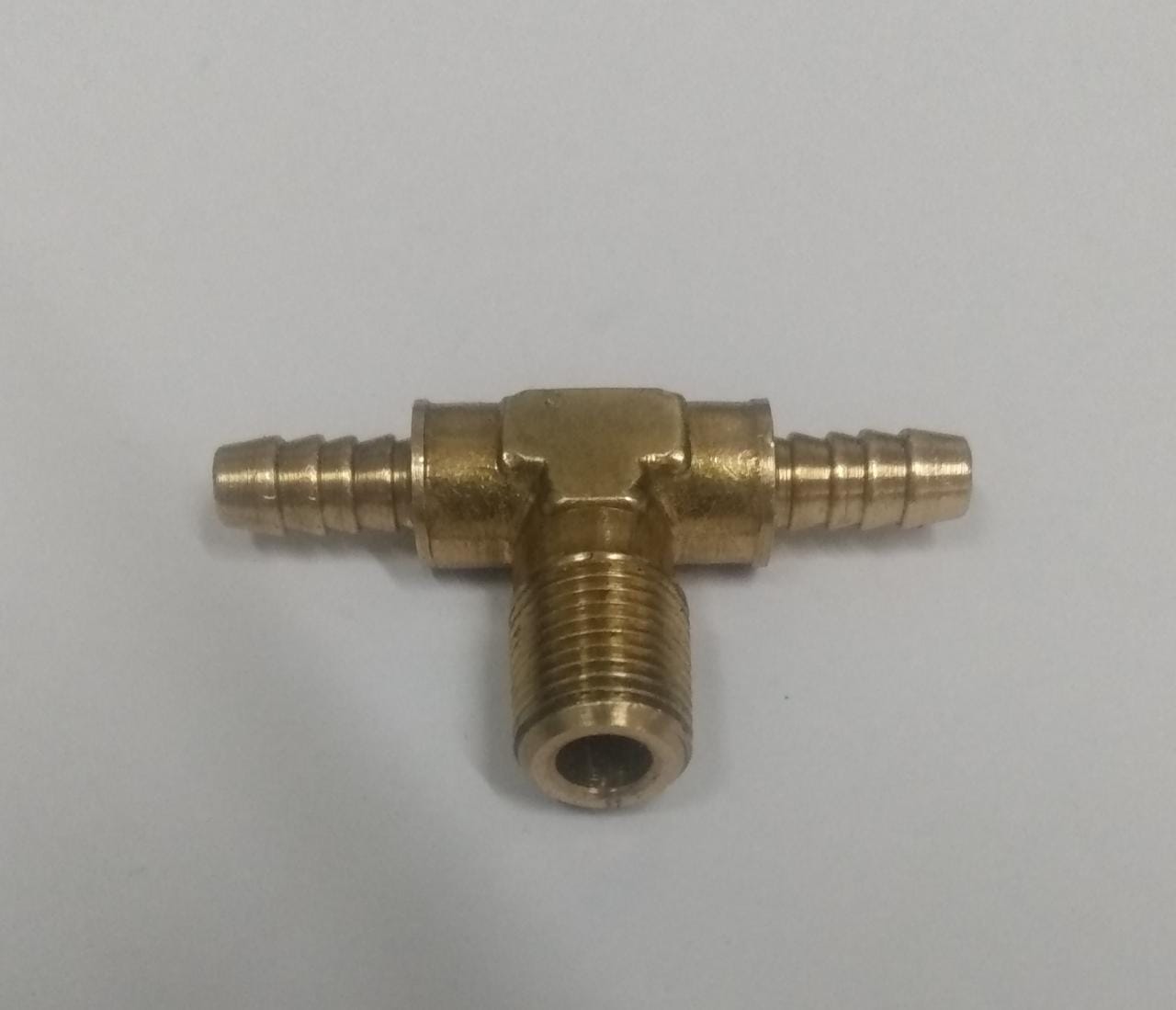 T C/ 2 ESPIGAS E 1 ROSCA 1/8 NPT EXTERNA LATÃO